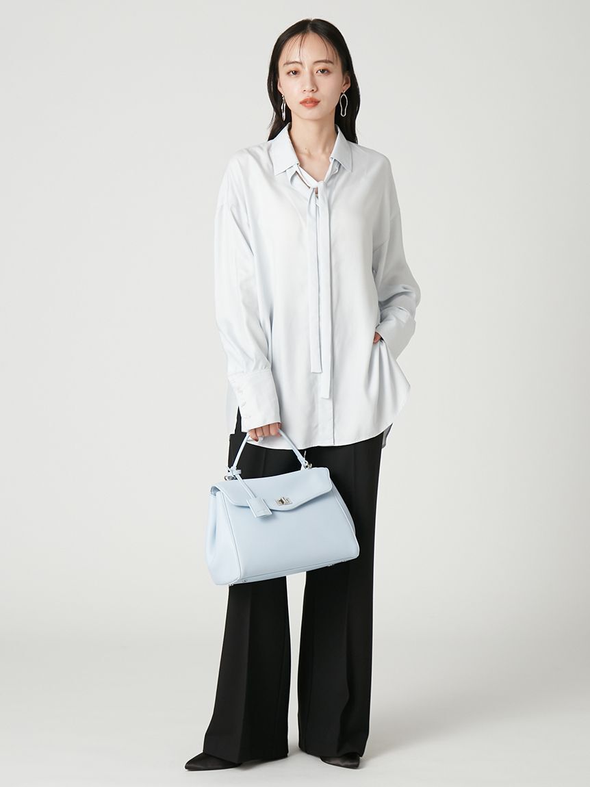 FRAY I.D「【ウォッシャブル】2wayサテンボウタイスキッパーシャツ」|シャツ・ブラウス|