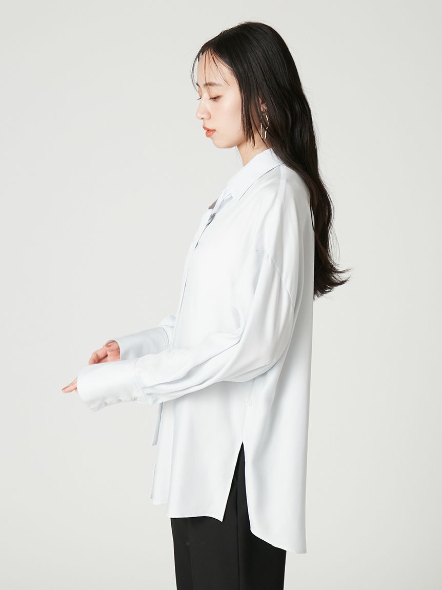 FRAY I.D「【ウォッシャブル】2wayサテンボウタイスキッパーシャツ」|シャツ・ブラウス|
