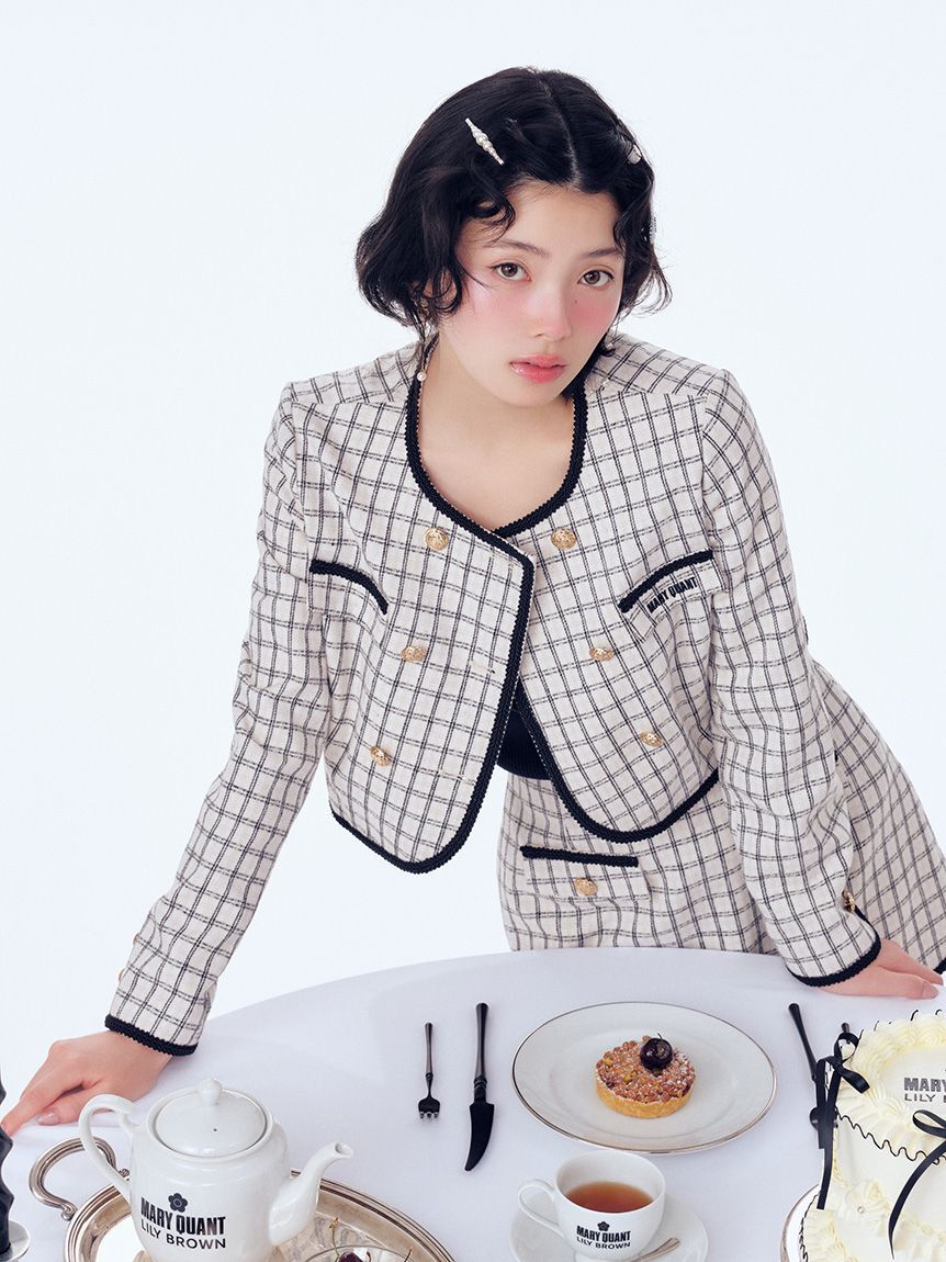 LILY BROWN「【LILY BROWN&times;MARY QUANT】ダブルボタンジャケット」|ノーカラージャケット|OWHT