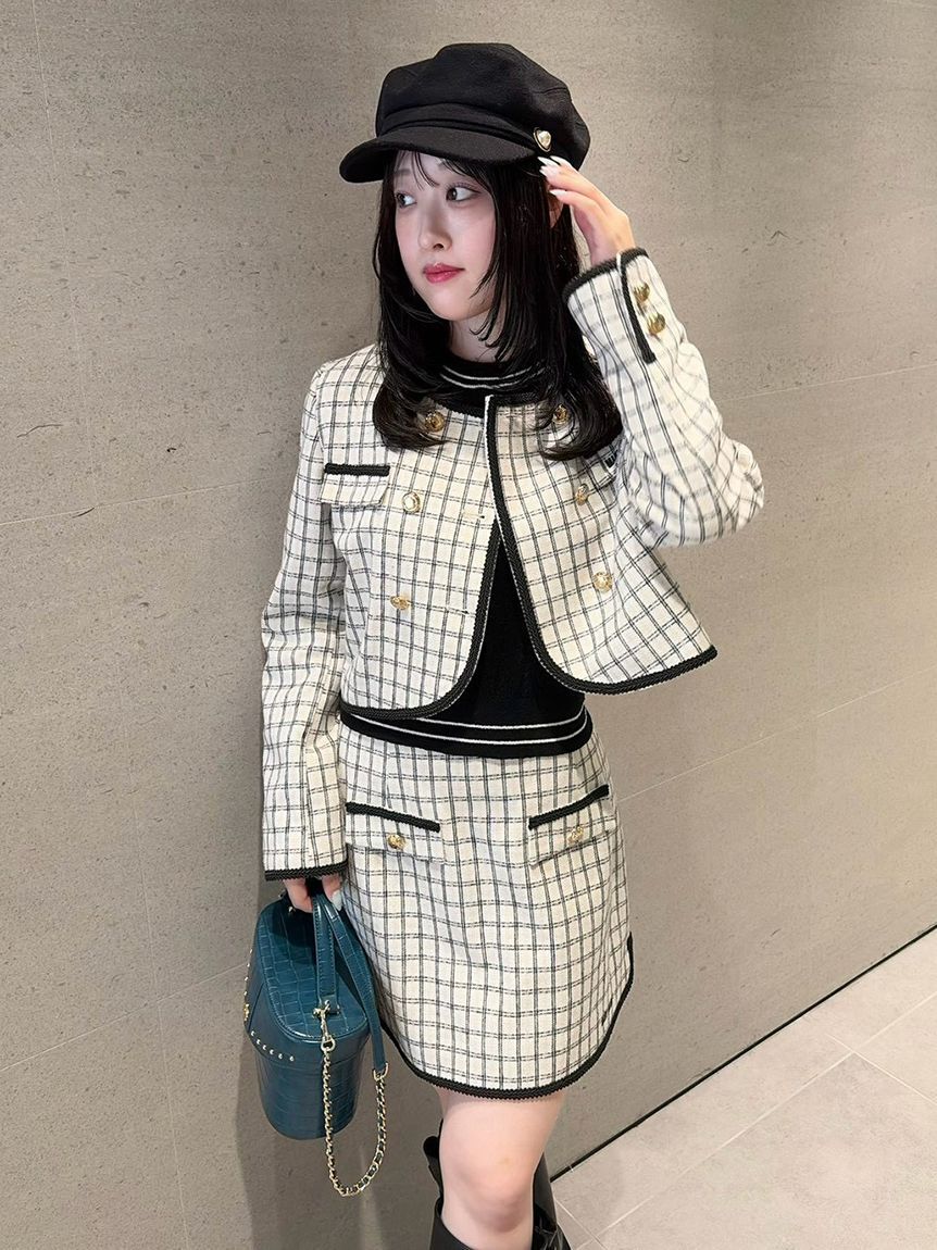 LILY BROWN「【LILY BROWN&times;MARY QUANT】ダブルボタンジャケット」|ノーカラージャケット|