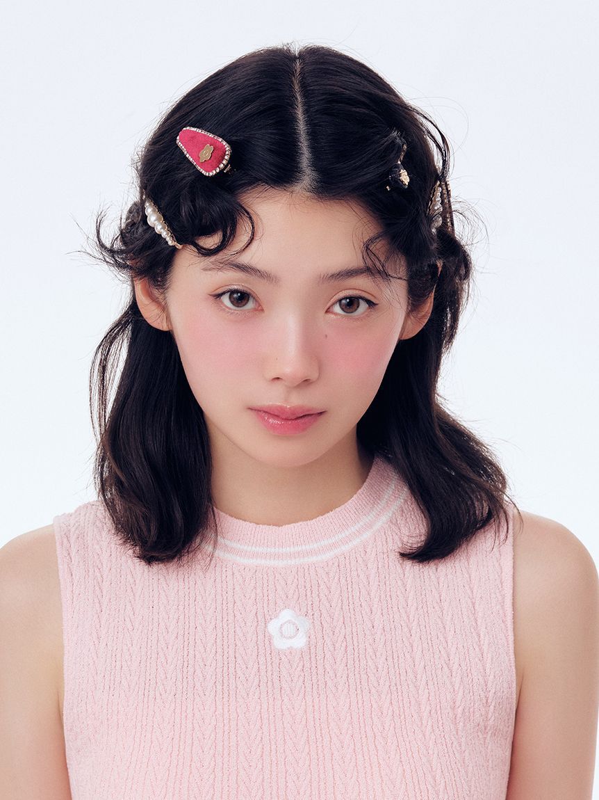 LILY BROWN「【LILY BROWN&times;MARY QUANT】ヘアクリップSET」|ヘアバンド|RED
