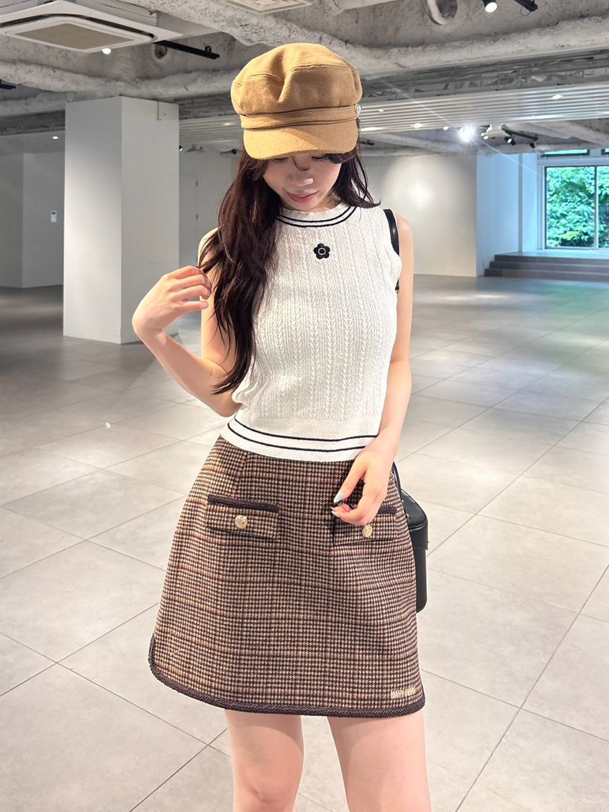 LILY BROWN「【LILY BROWN&times;MARY QUANT】デイジー刺繍ケーブルノースリニット」|ニット・セーター|