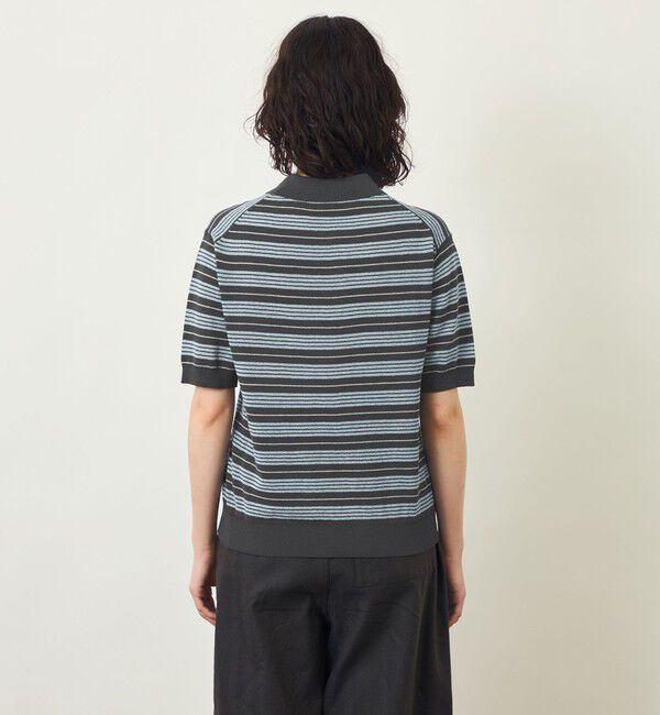MACKINTOSH PHILOSOPHY「【GREY LABEL】リネンミックスボーダーポロニット」|ニット・セーター|