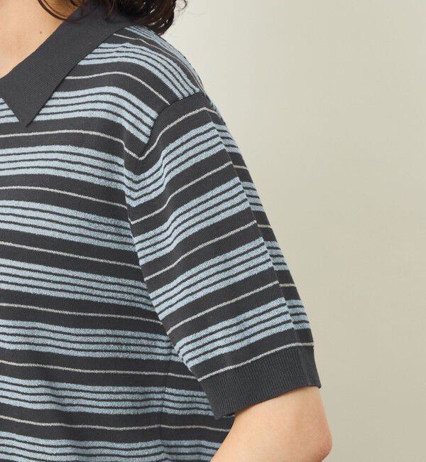 MACKINTOSH PHILOSOPHY「【GREY LABEL】リネンミックスボーダーポロニット」|ニット・セーター|