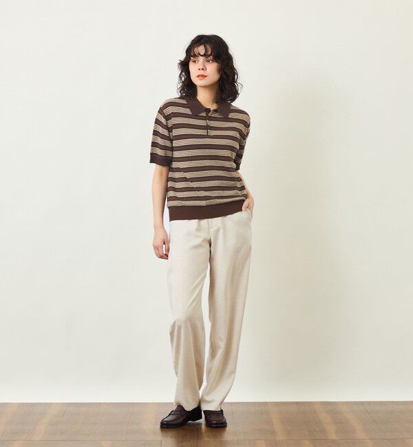 MACKINTOSH PHILOSOPHY「【GREY LABEL】リネンミックスボーダーポロニット」|ニット・セーター|
