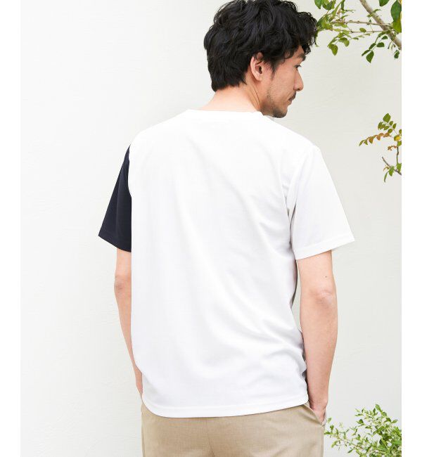 ikka「【接触冷感／吸水速乾】マルチファンクション縦切り替えTシャツ」|Tシャツ・カットソー|