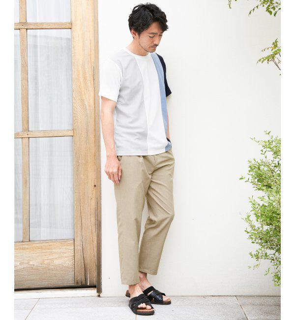 ikka「【接触冷感／吸水速乾】マルチファンクション縦切り替えTシャツ」|Tシャツ・カットソー|