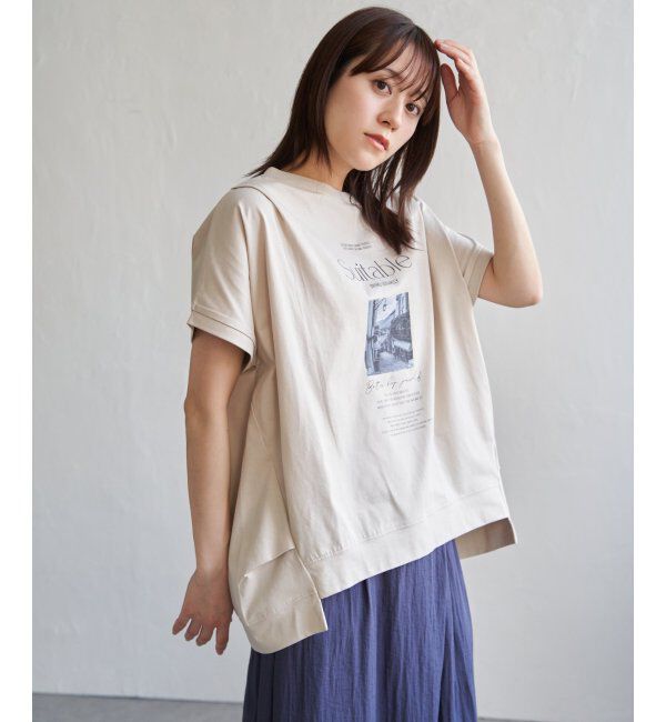 ikka「ロゴフォトプリントチュニックＴ」|その他|ベージュ