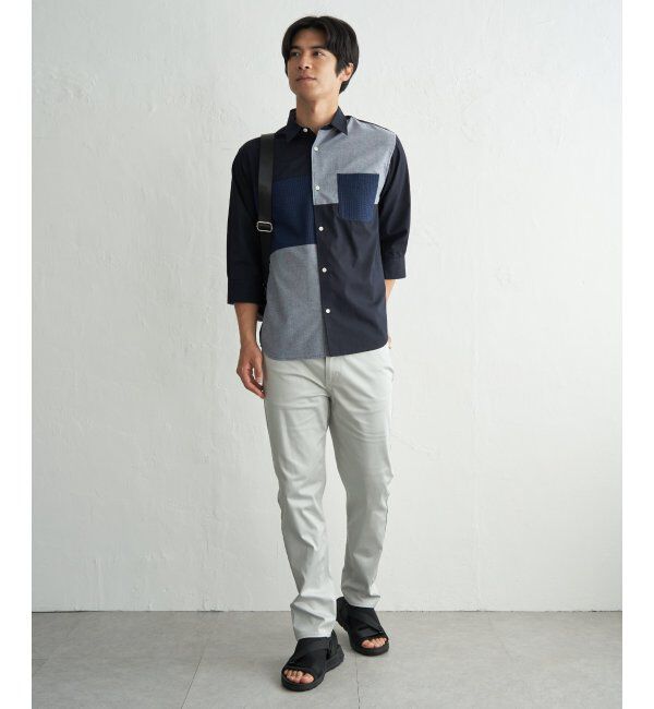 ikka「【MonoMax &times; 小泉孝太郎】7分袖冷感ブロックスシャツ「小泉孝太郎さん着用モデル」」|シャツ・ブラウス|