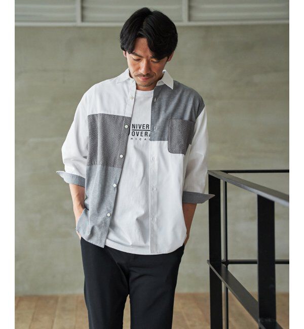 ikka「【MonoMax &times; 小泉孝太郎】7分袖冷感ブロックスシャツ「小泉孝太郎さん着用モデル」」|シャツ・ブラウス|