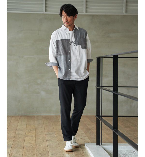 ikka「【MonoMax &times; 小泉孝太郎】7分袖冷感ブロックスシャツ「小泉孝太郎さん着用モデル」」|シャツ・ブラウス|