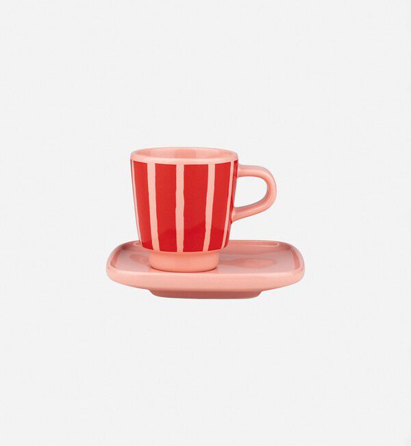 Marimekko「Piccolo エスプレッソカップ＆プレート」|その他|ｻｰﾓﾝﾚｯﾄﾞ&times;ｵﾚﾝｼﾞﾚｯﾄﾞ