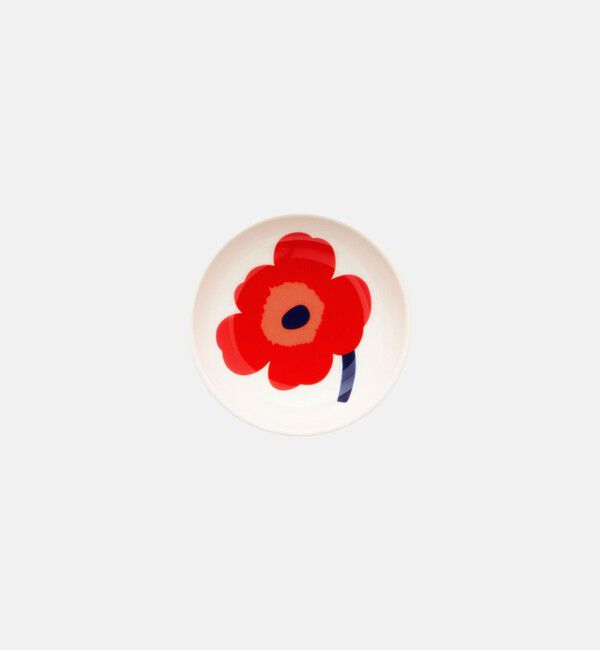 Marimekko「Unikko ディーププレート 9cm」|その他|ホワイト&times;レッド