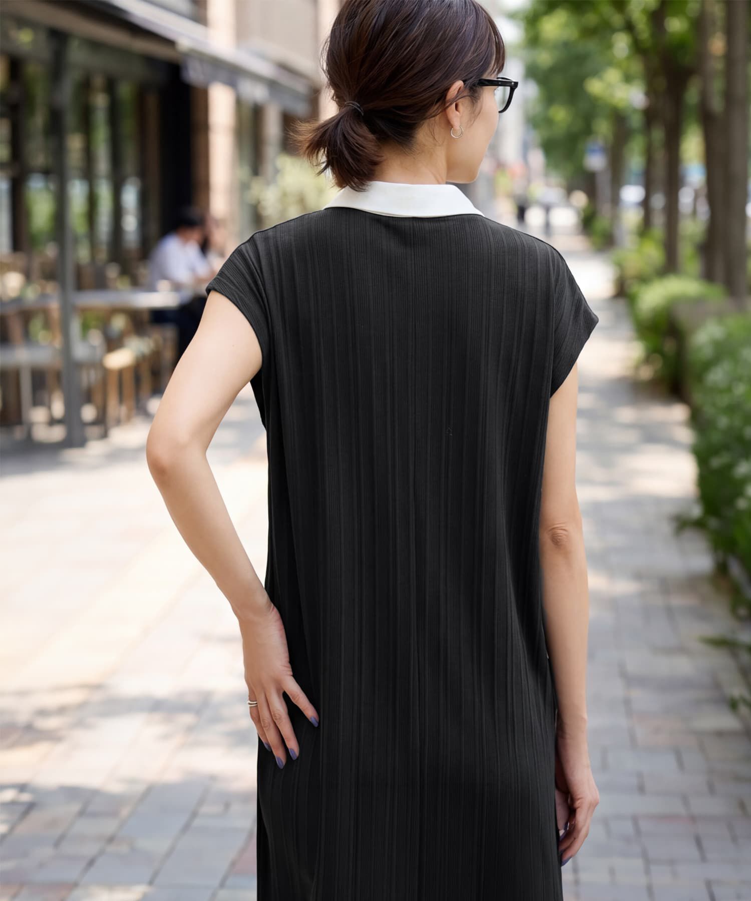 STYLE DELI「襟付きランダムリブカットソーワンピース」|ワンピース|