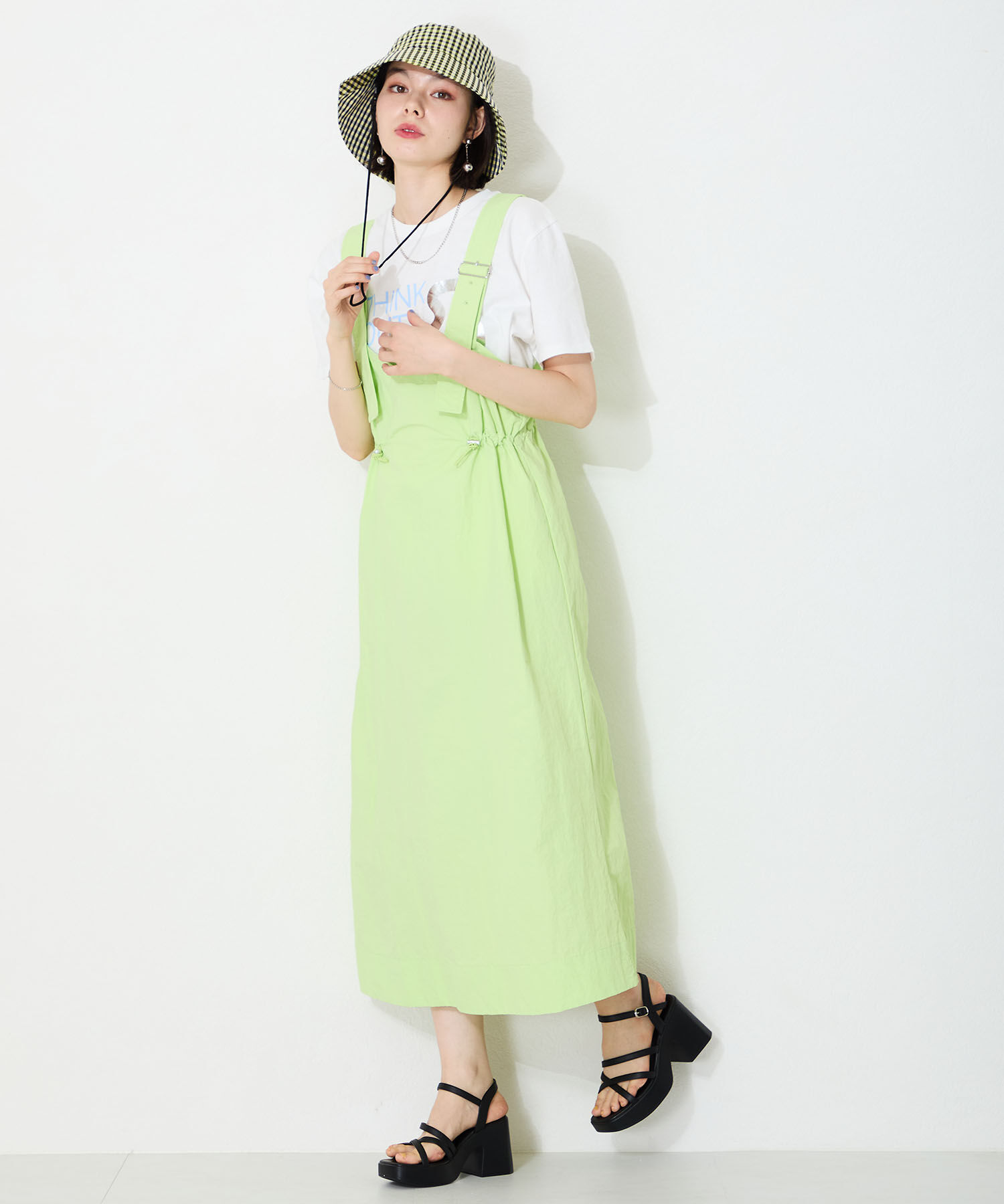 ORiental TRaffic「ナローストラップ厚底ヒールサンダル/51203 サンダル 厚底 ヒール9.3cm 人気 トレンド」|サンダル|