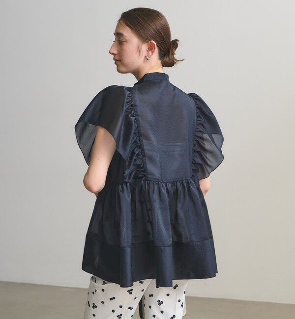 UNITED ARROWS「シルキー ギャザー フリルブラウス ‐ウォッシャブル‐」|シャツ・ブラウス|