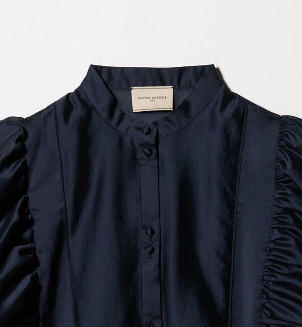 UNITED ARROWS「シルキー ギャザー フリルブラウス ‐ウォッシャブル‐」|シャツ・ブラウス|