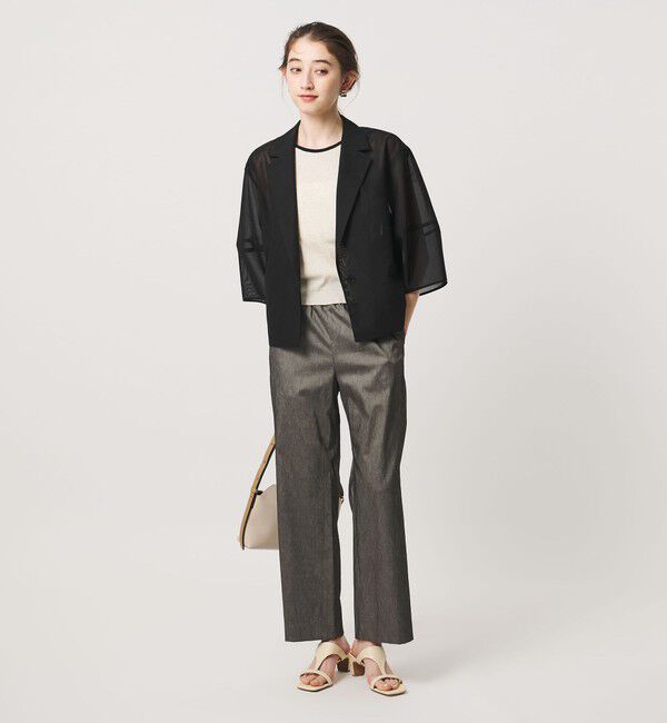 UNITED ARROWS「シアー ショート ジャケット ‐ウォッシャブル‐」|テーラードジャケット|