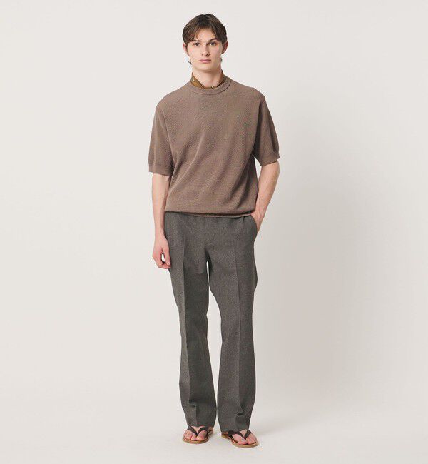 UNITED ARROWS「ポリエステル リネンライク セミフレアトラウザーズ」|スラックス|