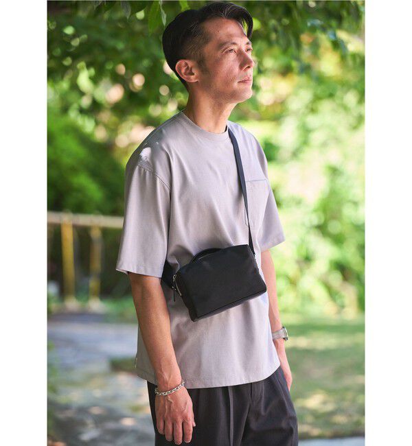 UNITED ARROWS green label relaxing「GLR キャンバスライク スクエア ショルダー バッグ」|ショルダー・メッセンジャー|BLACK