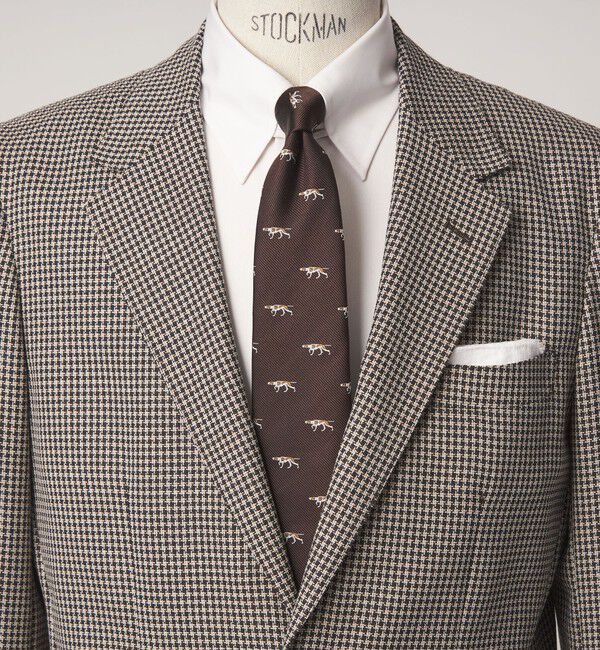 UNITED ARROWS green label relaxing「GLR ジャパン タンゴ 8.0cm モチーフ2 犬柄 ネクタイ」|ネクタイ・蝶ネクタイ|DK.BROWN