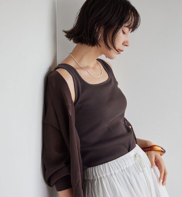 UNITED ARROWS green label relaxing「デコルテタンクトップ / カップインナー」|タンクトップ|DK.BROWN