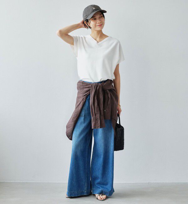 UNITED ARROWS green label relaxing「Vネック プルオーバー ニット ウォッシャブル 接触冷感 UVカット」|ニット・セーター|