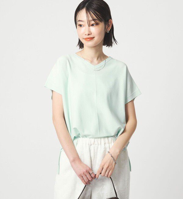UNITED ARROWS green label relaxing「Vネック プルオーバー ニット ウォッシャブル 接触冷感 UVカット」|ニット・セーター|LIME