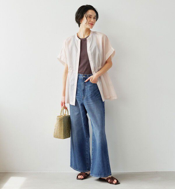 UNITED ARROWS green label relaxing「＜スタイリスト兵藤千尋さんコラボ＞ワイド ライト デニム 接触冷感」|デニム|