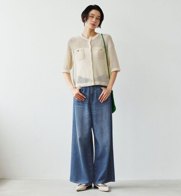 UNITED ARROWS green label relaxing「＜スタイリスト兵藤千尋さんコラボ＞ワイド ライト デニム 接触冷感」|デニム|