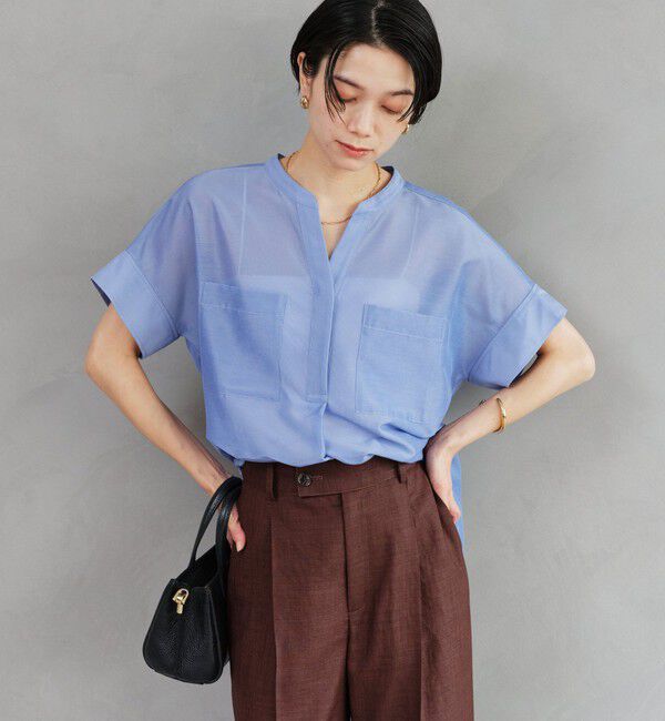 UNITED ARROWS green label relaxing「カールマイヤー ポケット ショートスリーブ ブラウス マシンウォッシャブル 通気性」|シャツ・ブラウス|