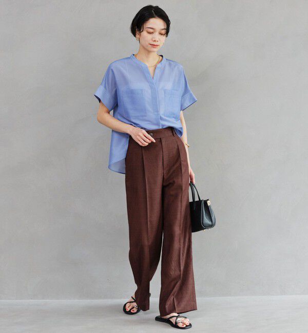 UNITED ARROWS green label relaxing「カールマイヤー ポケット ショートスリーブ ブラウス マシンウォッシャブル 通気性」|シャツ・ブラウス|