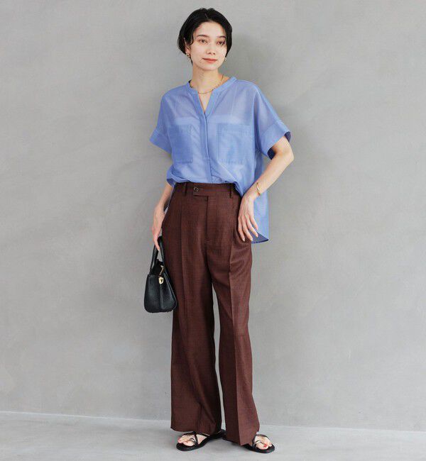 UNITED ARROWS green label relaxing「カールマイヤー ポケット ショートスリーブ ブラウス マシンウォッシャブル 通気性」|シャツ・ブラウス|