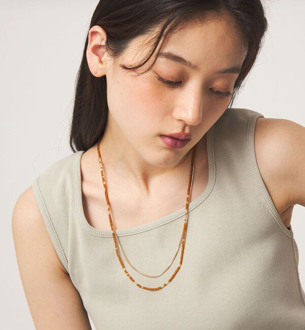 UNITED ARROWS green label relaxing「3WAY ビーズ＆チェーン 2連ネックレス」|ネックレス|