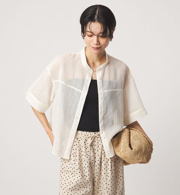 UNITED ARROWS green label relaxing「ラミーライク ショートスリーブ シャツ 通気性」|シャツ・ブラウス|OFF WHITE
