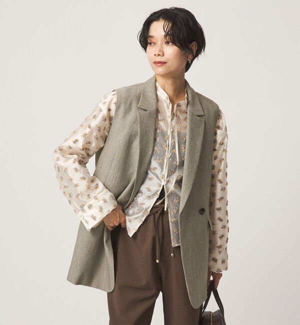 UNITED ARROWS green label relaxing「ツイードライク ジレ マシンウォッシャブル 帯電防止 」|ベスト・ジレ|