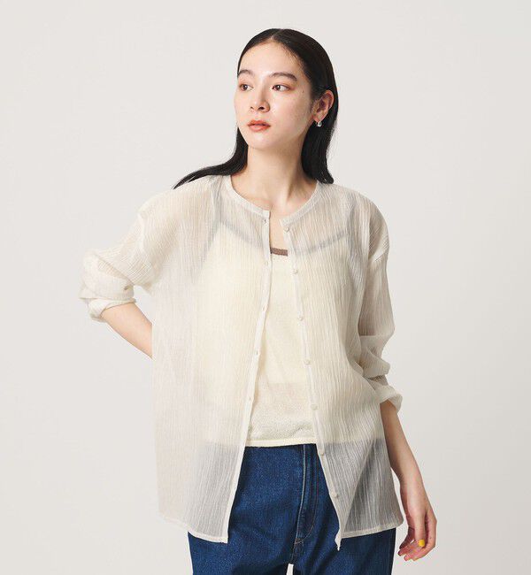 BEAUTY&YOUTH UNITED ARROWS「クレープ クルーネックカーディガン」|カーディガン|