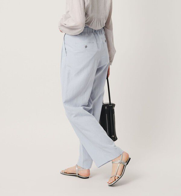 BEAUTY&YOUTH UNITED ARROWS「麻ブレンド バックゴム タック ワイドパンツ」|チノ|