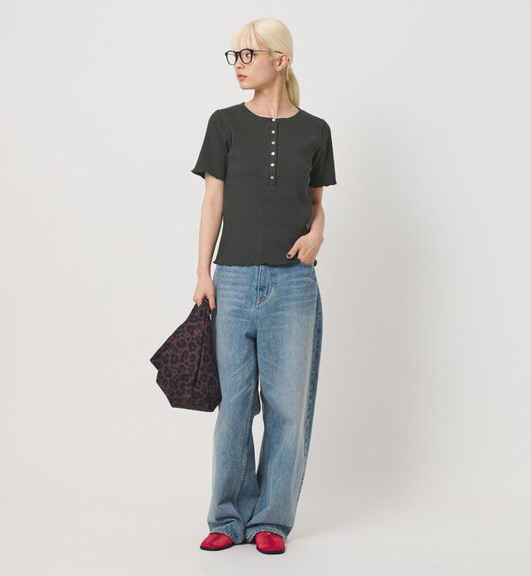 BEAUTY&YOUTH UNITED ARROWS「コットン リブ ヘンリーネック ショートスリーブ カットソー」|Tシャツ・カットソー|
