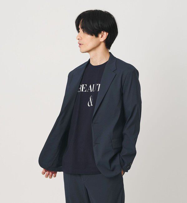 BEAUTY&YOUTH UNITED ARROWS「MIXTURE ナイロン コンフォート ジャケット ヨコストレッチ 撥水機能 ウォッシャブル セットアップ対応」|テーラードジャケット|NAVY