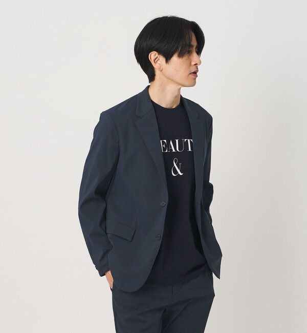 BEAUTY&YOUTH UNITED ARROWS「MIXTURE ナイロン コンフォート ジャケット ヨコストレッチ 撥水機能 ウォッシャブル セットアップ対応」|テーラードジャケット|