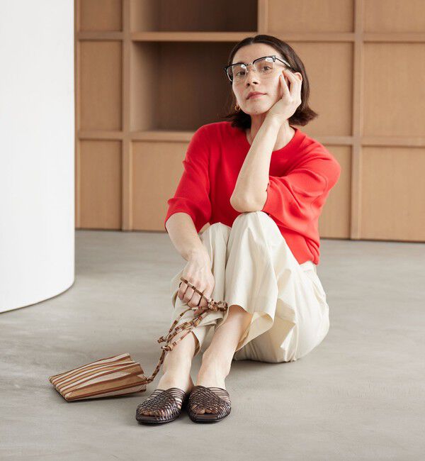 BEAUTY&YOUTH UNITED ARROWS「レザー ラインメッシュ スクエア スライダーサンダル」|サンダル|