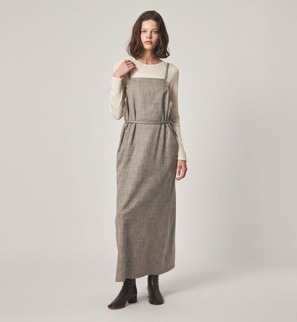 STEVEN ALAN「＜Steven Alan＞ヘリンボーン ツイードライク エプロン ワンピース」|ワンピース|