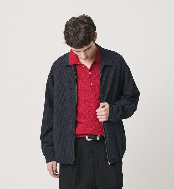 BEAUTY&YOUTH UNITED ARROWS「アーバン サッカー チェック ジップ シャツ」|シャツ・ブラウス|NAVY