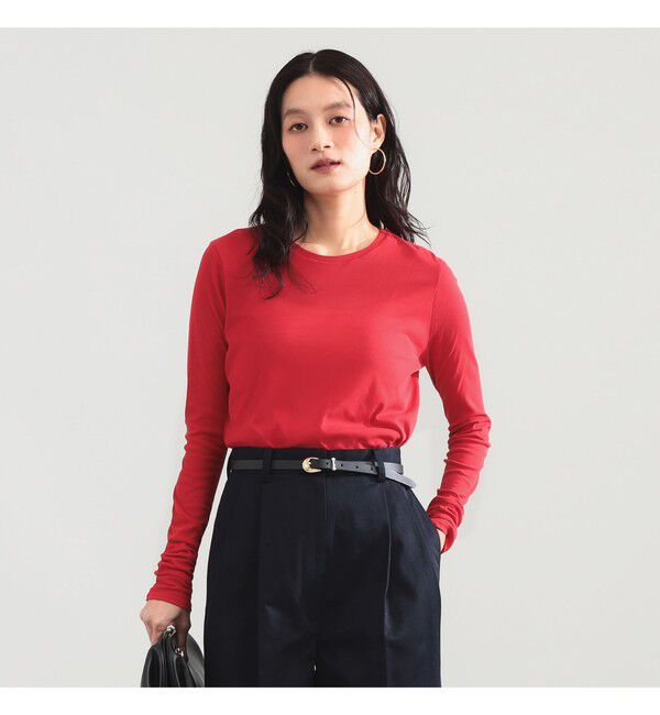 Demi-Luxe BEAMS 「コットン ハイツイスト シアー Tシャツ 26AW」|Tシャツ・カットソー|RED