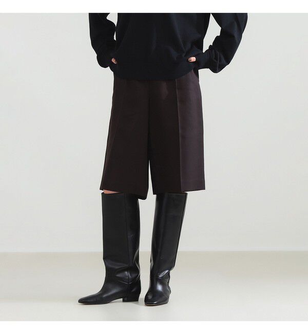 Demi-Luxe BEAMS 「クリース オーバー ショートパンツ」|チノ|BROWN