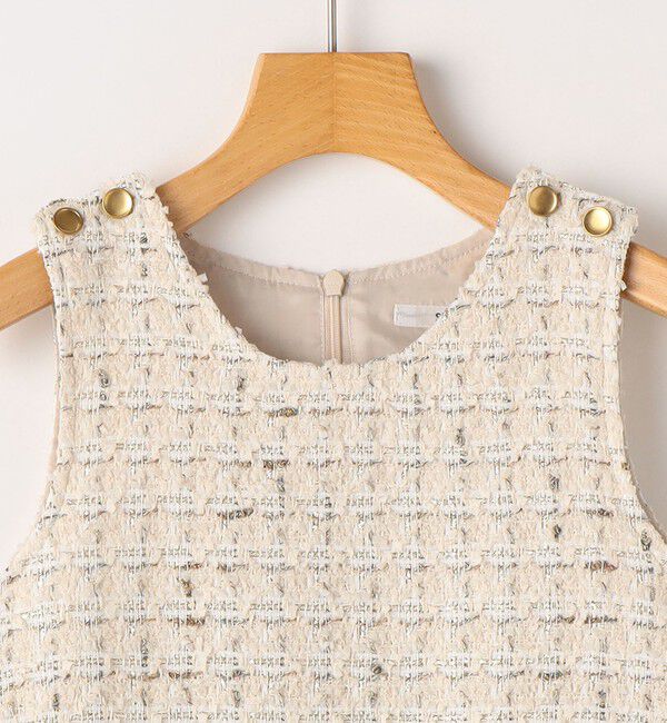 SHIPS KIDS「SHIPS KIDS:90cm / ツイード ジャンパー ワンピース」|ワンピース|