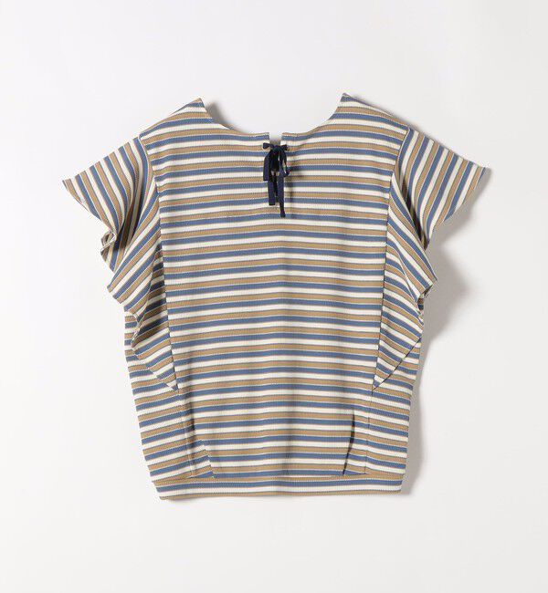 quaranciel「quaranciel:〈洗濯機可能〉マルチボーダー ラッフル コクーン プルオーバー」|Tシャツ・カットソー|