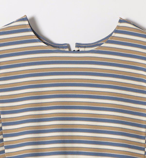 quaranciel「quaranciel:〈洗濯機可能〉マルチボーダー ラッフル コクーン プルオーバー」|Tシャツ・カットソー|