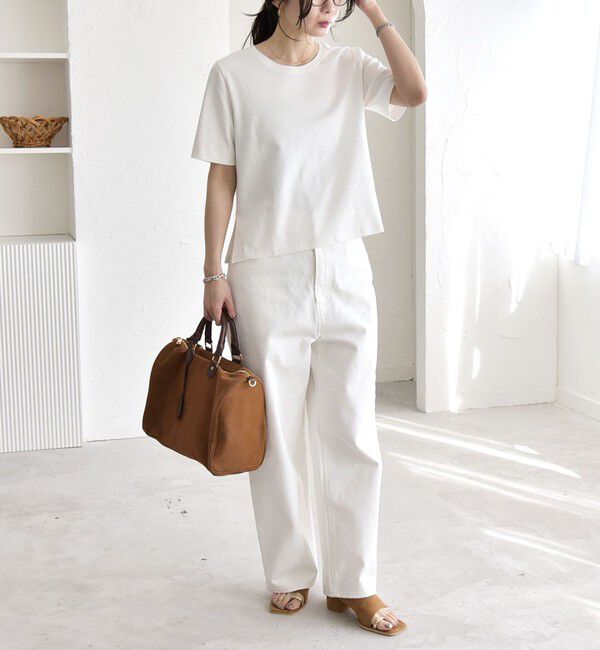 quaranciel「quaranciel:〈接触冷感/汗染み防止加工/洗濯機可能〉ベーシック コンパクト TEE」|Tシャツ・カットソー|